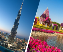 Burj Khalifa, Dubai Mall, Dubai Fountain Show, and Dubai Miracle Garden