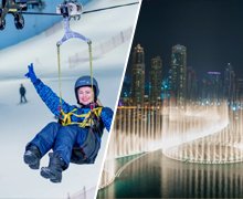 Ski Dubai, Dubai Mall, Burj Khalifa, & Fountain Show